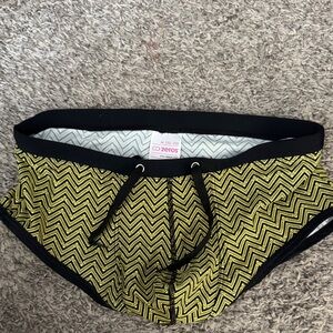 Yellow and Black Zigzag Swim Shorts- 2eros
